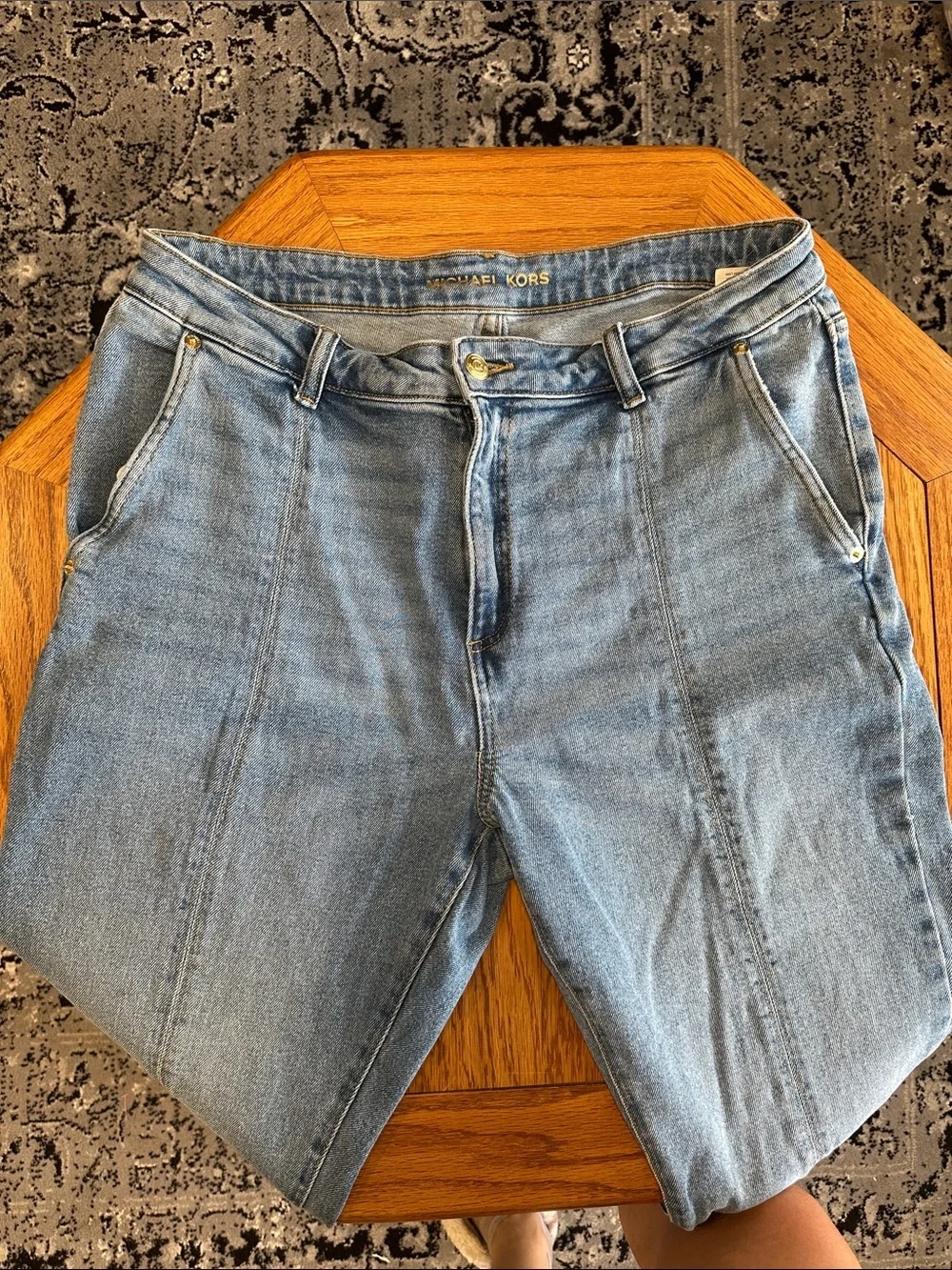 *MICHAEL KORS* Light Blue Denim Jeans w/ Front Split Leg Size 12